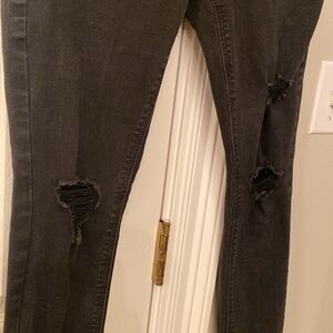 Old Navy Rockstar High Rise Super Skinny black distressed jeans